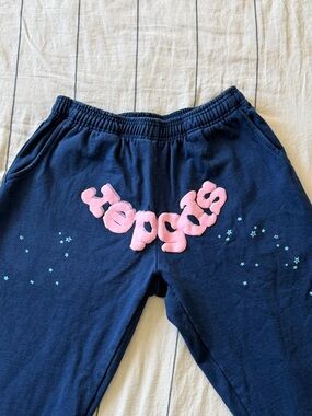 Sp5der OG navy and pink sweatpants